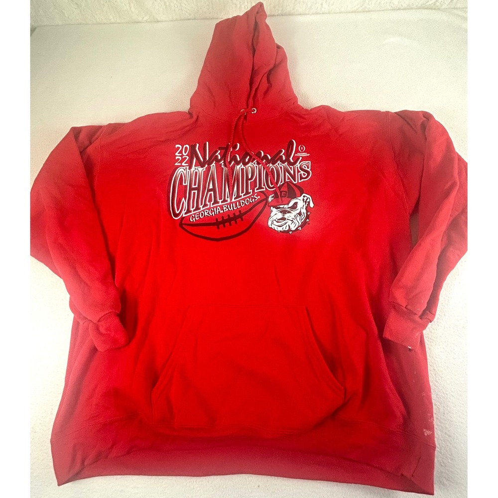 Hanes Georgia Bulldogs Hoodie Men XL Red 2022 National Champions Football